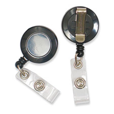 WORKSTATIONPRO Standard ID Badge Reel Round Belt Clip Strap GREY WO2189890